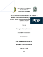 Tesis Evaluación Social y Económica Del Crédito A Agricultores de Primera Escala