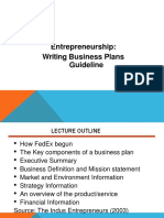 Entrepreneurship: Writing Business Plans Guideline