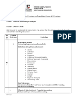 Financial Accounting and Analysis - Session Plan VhuCxcmfdG