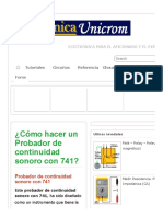 ¿Cómo Hacer Un Probador de Continuidad Sonoro Con 741 - Electrónica Unicrom