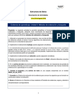 Evidencia de Aprendizaje. Unidad II. Métodos de Ordenación y Búsqueda