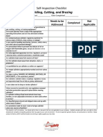 Welding, Cutting, and Brazing: Self-Inspection Checklist