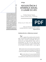 Adolescência e Diferença Sexual: o Lugar Do Ato