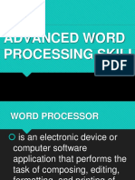 Lesson 3 - Advanced Word Processing Skills Part 2