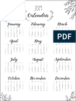 2019 Calendar Bujo