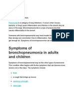 Symptoms of Bronchopneumonia in Adults and Children: Pneumonia