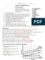 Solutions & Acid/Base Review: Name: - Due Date: - Period