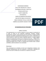 Estandarización de Porciones