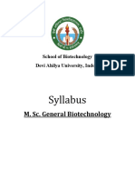 Syllabus: M. Sc. General Biotechnology