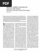 Behavior Analytic Instruction For Learners With Autism