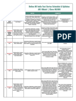 Online All India Test Series Schedule & Syllabus - Class XII/XIII JEE (Main)