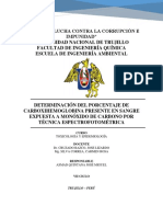 Determinación Del Porcentaje de Carboxihemoglobina Presente en Sangre Expuesta A Monóxido de Carbono Por Técnica Espectrofotométrica