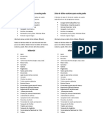 Lista de Útiles Escolares para Sexto Grado