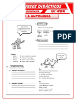 La Antonimia para Cuarto de Secundaria