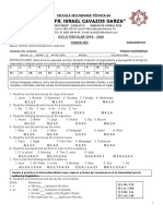 Examen de Diagnostico 2019 - 2020 Inglés III