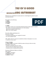 Qualities of A Good Measuring Instrument