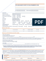 Application Form For Loan Against Security of Gold Ornaments/ Coins