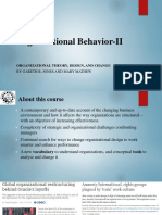 Organizational Behavior-II: Organizational Theory, Design, and Change