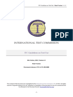 International Test Commission: ITC Guidelines On Test Use