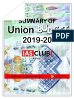 Summary of Budget 2019-20 - IASCLUB