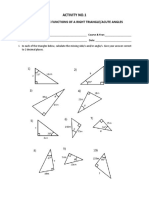 Trigonometric Functions of A Right Triangle/Acute Angles: Activity No.1