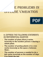 Quiz Inverse Variation