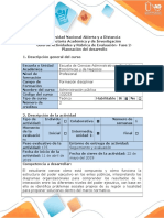 Guía de Actividades y Rúbrica de Evaluación - Fase 2 - Planeación Del Desarrollo