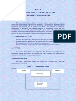 Unit I Introduction To Production and Operation Management: Error!