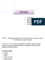 Filters: Low Pass High Pass Band Pass Band Stop All Pass