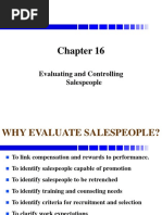 Evaluating and Controlling Salespeople