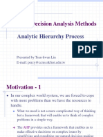 Logistics Decision Analysis Methods: Analytic Hierarchy Process