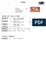 Manual de Tolerancia de Frenos Subaru