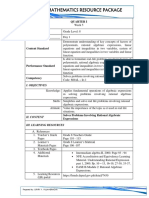 Mathematics Resource Package: Quarter I