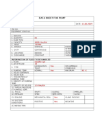 Data Sheet For Pump: Client Name