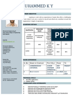 Irfan Muhammed K Y: Career Objective