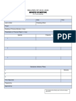 Minutes of The Meeting TEMPLATE