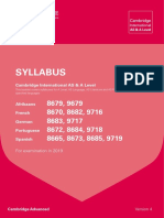 Syllabus: Cambridge International AS & A Level