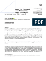 Critical Reflections - The Theory of Planned Behaviour: An Interview With Icek Ajzen With Implications For Entrepreneurship Research