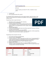 RCA Universal Remote Control Programming Codes