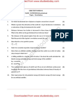 CBSE Class 11 Gravitation Worksheet A