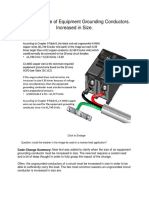 250.122 (B) Size of Equipment Grounding Conductors. Increased in Size