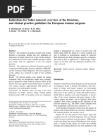 Indications For Bullet Removal: Overview of The Literature, and Clinical Practice Guidelines For European Trauma Surgeons