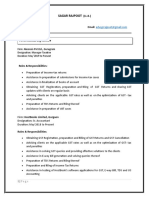 Sagar Rajpoot: Firm: Akconsis PVT LTD., Gurugram Designation: Manager Taxation Duration: May'2019 To Present