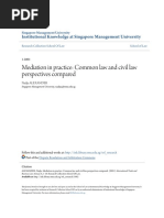 Mediation in Practice - Common Law and Civil Law Perspectives Comp