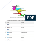 Mapa Con Los Países y Capitales de América Central