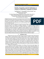 The Effect of Mutation, Promotion and Job Satisfaction On Employee Performance of Plantation Companies in Medan