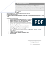 CS Form No. 212 Attachment - Work Experience Sheet