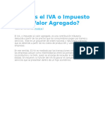 Qué Es El IVA o Impuesto Al Valor Agregado