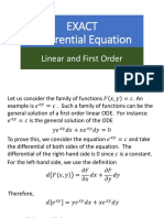 Exact Differential Equation: Linear and First Order