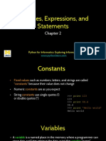 Variables, Expressions, and Statements: Python For Informatics: Exploring Information